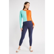 Colour Block Zipped Jumpsuit
