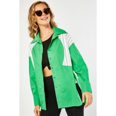 Contrasted Cotton Oversized Shirt