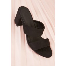 Double Strap Block Heel Mules