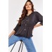 Elasticated Waist Panel Silky Blouse