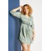 Floral Tie Up Waist Mini Dress