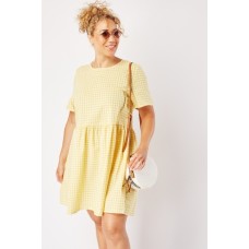 Gingham Pattern Mini Dress