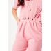 Lapel Collar Cotton Utility Jumpsuit