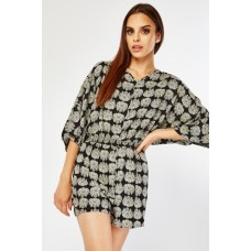 Monochrome Short Sleeve Playsuit