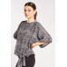 Monochrome Tie Up Hem Blouse