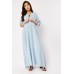 Rolled Sleeve Printed Maxi Dress